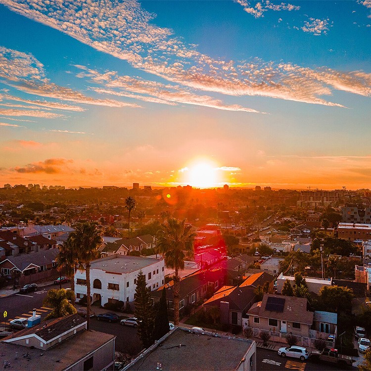 sunset view from north park san diego