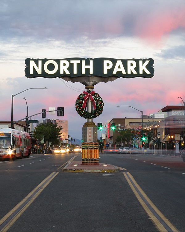 north park san diego sign on university