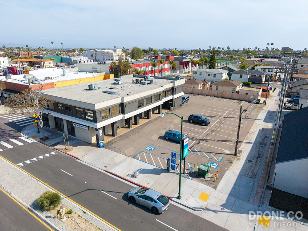 north park san diego aerial photo plymouth church parking lot building 28th university